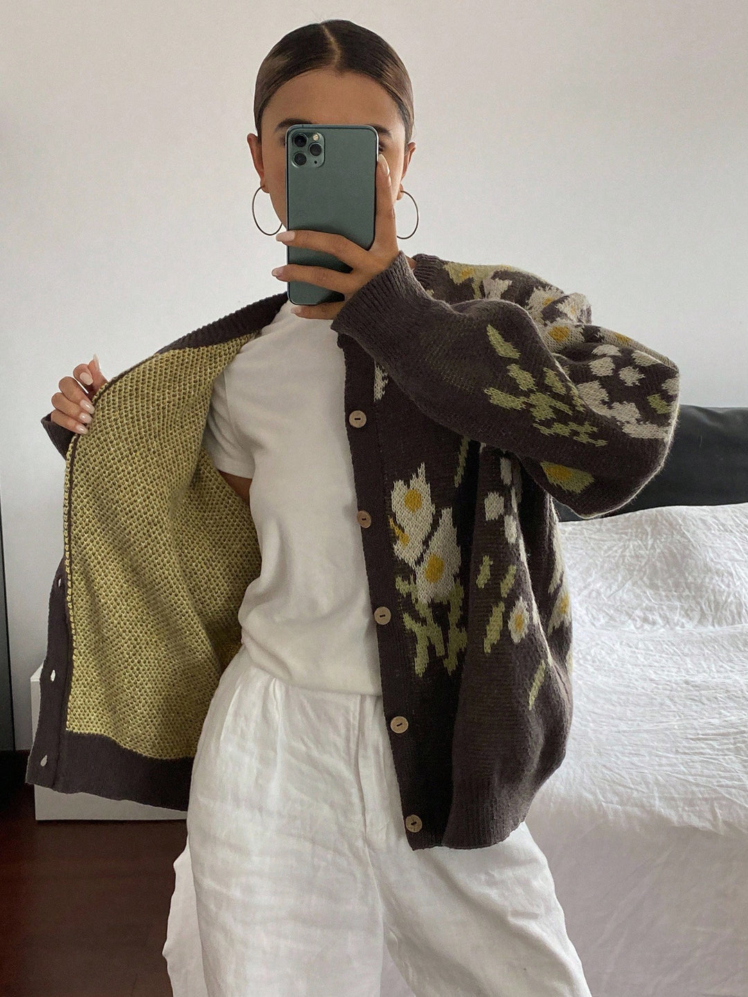 Cardigan SHEIN, maro
