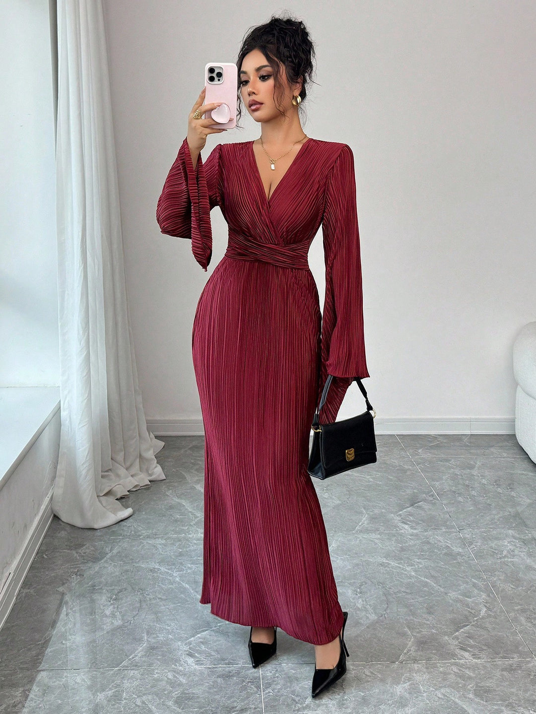 Rochie midi SHEIN, vișiniu