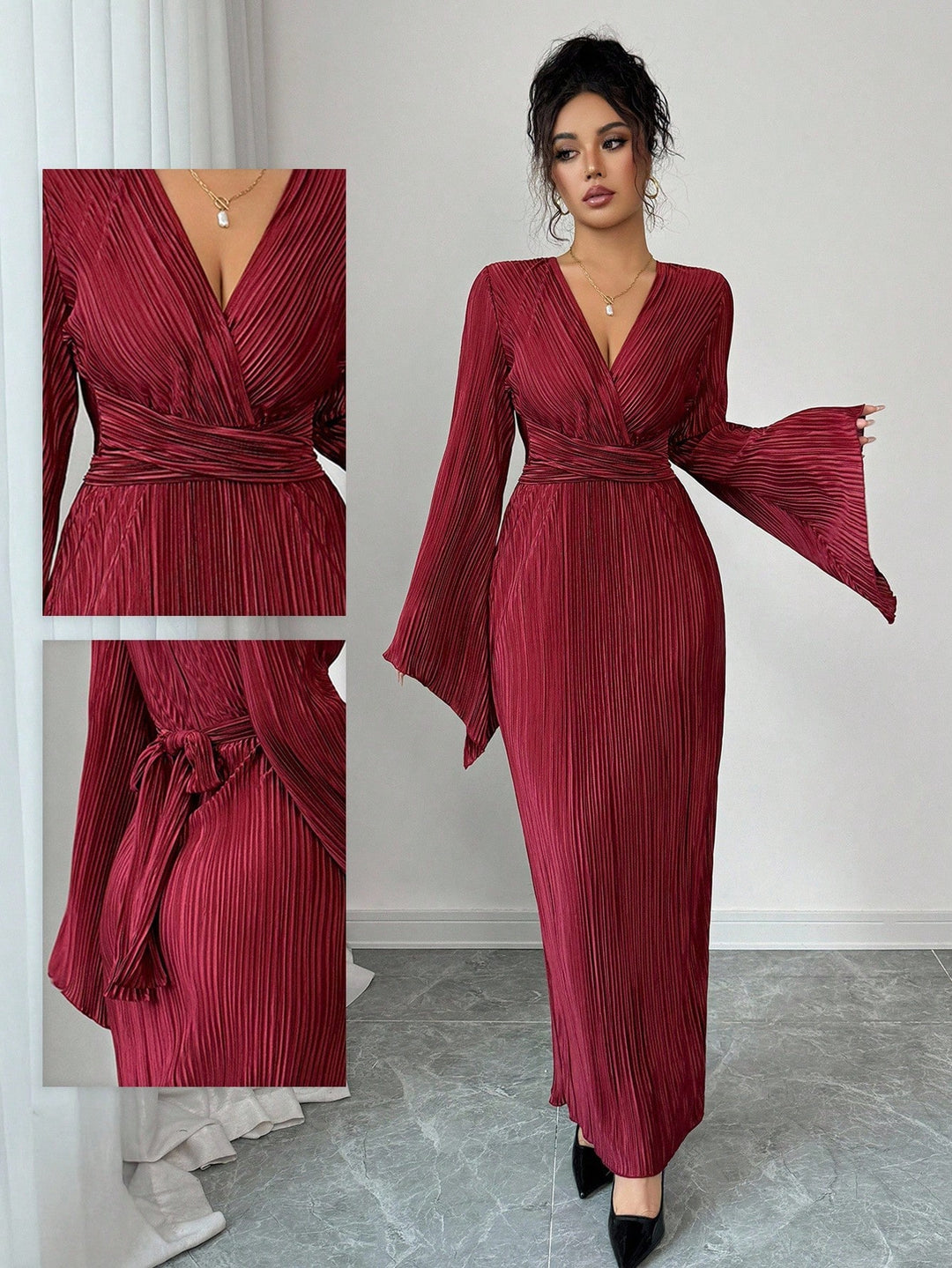 Rochie midi SHEIN, vișiniu