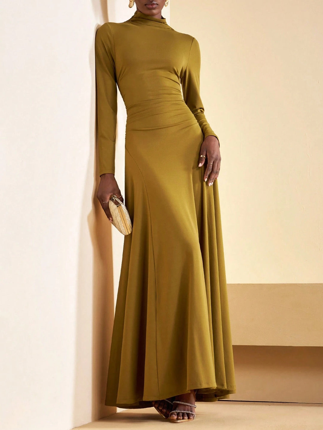 Rochie maxi SHEIN, kaki