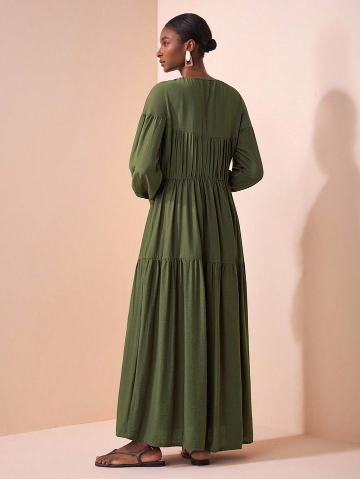 Rochie maxi Shein, Kaki