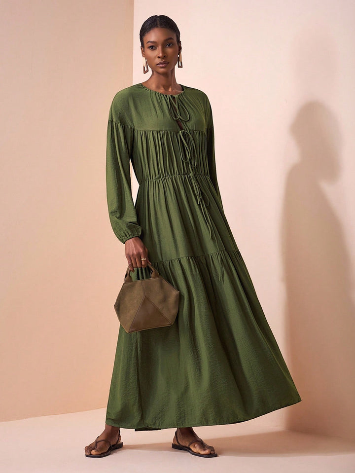 Rochie maxi Shein, Kaki
