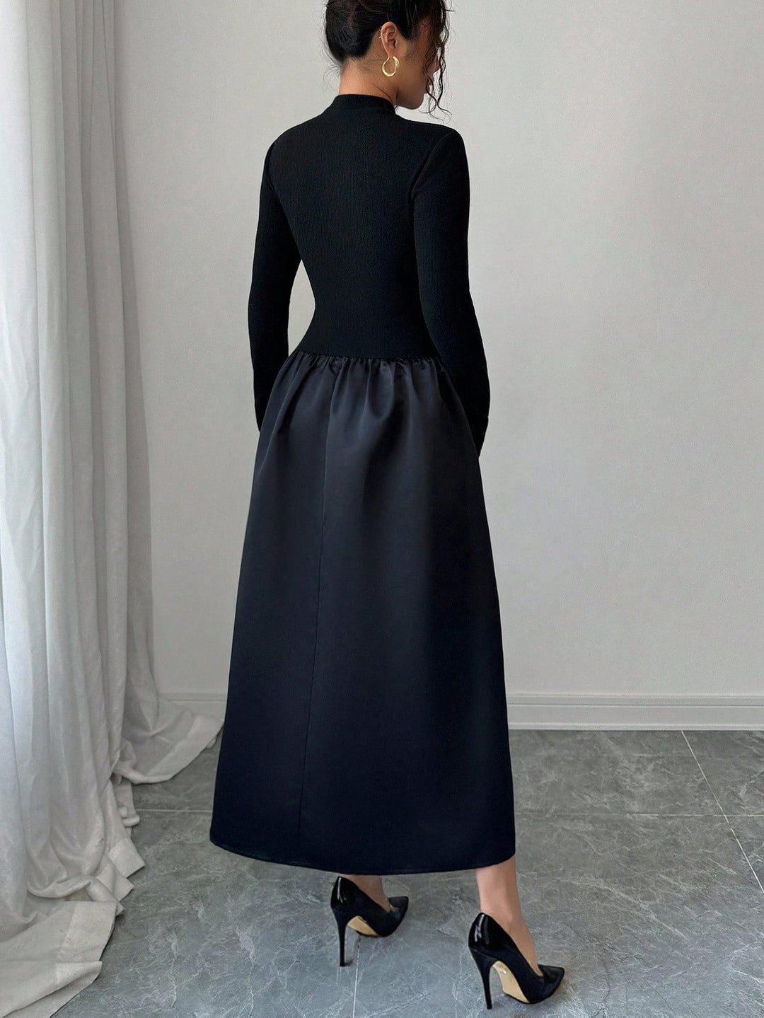 SHEIN maxi ruha, fekete