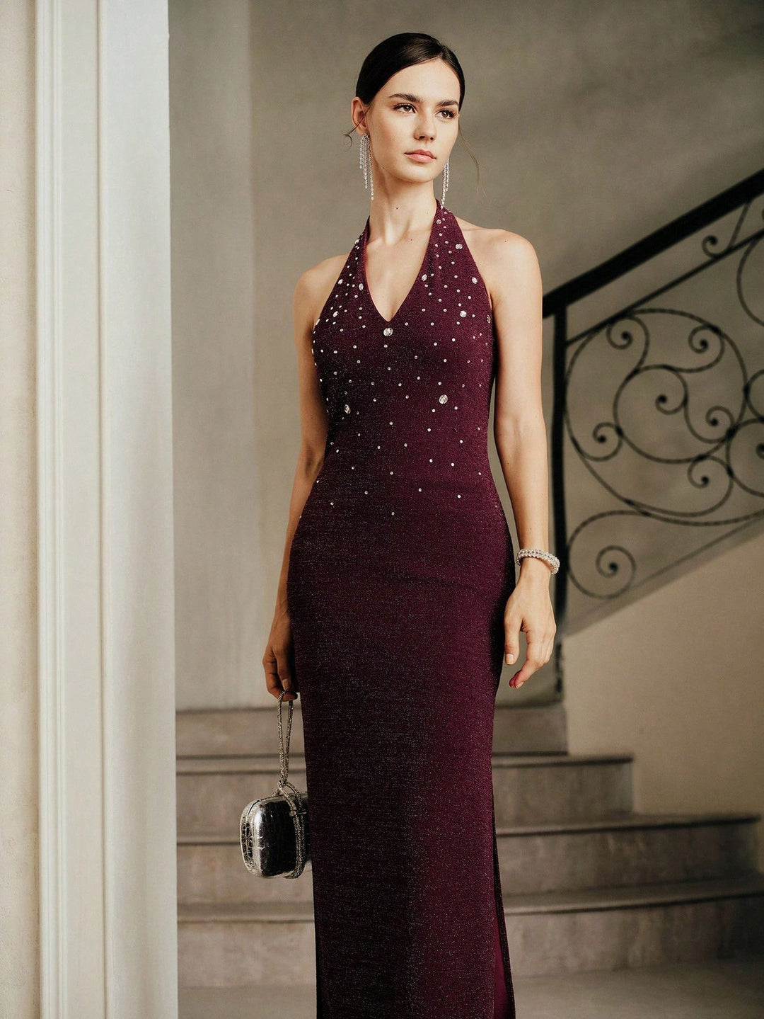 Rochie maxi SHEIN, vișiniu