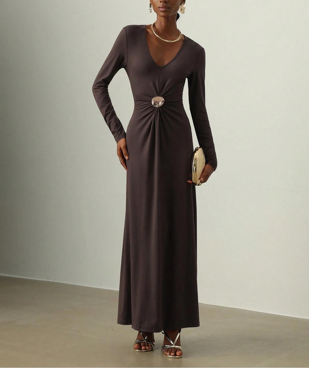SHEIN Maxi ruha, barna
