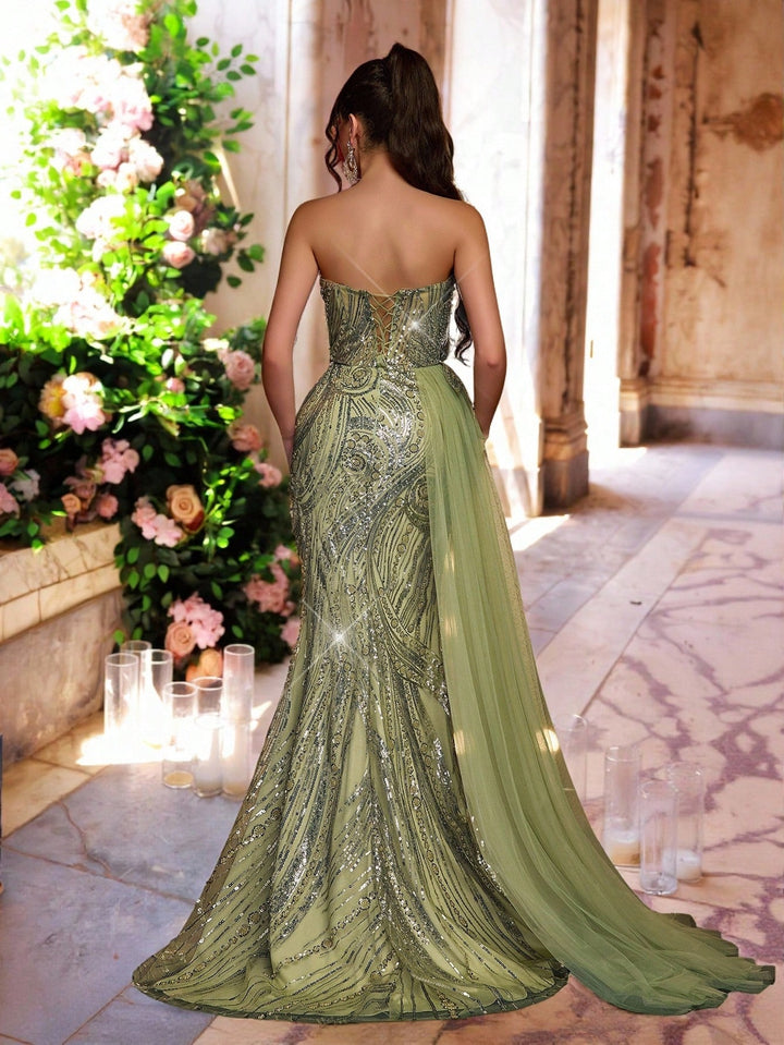 Rochie de ocazie Shein, verde