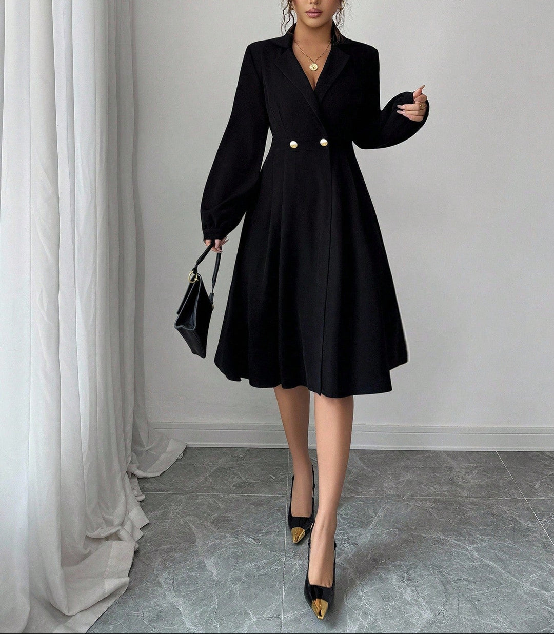 Rochie midi SHEIN, negru