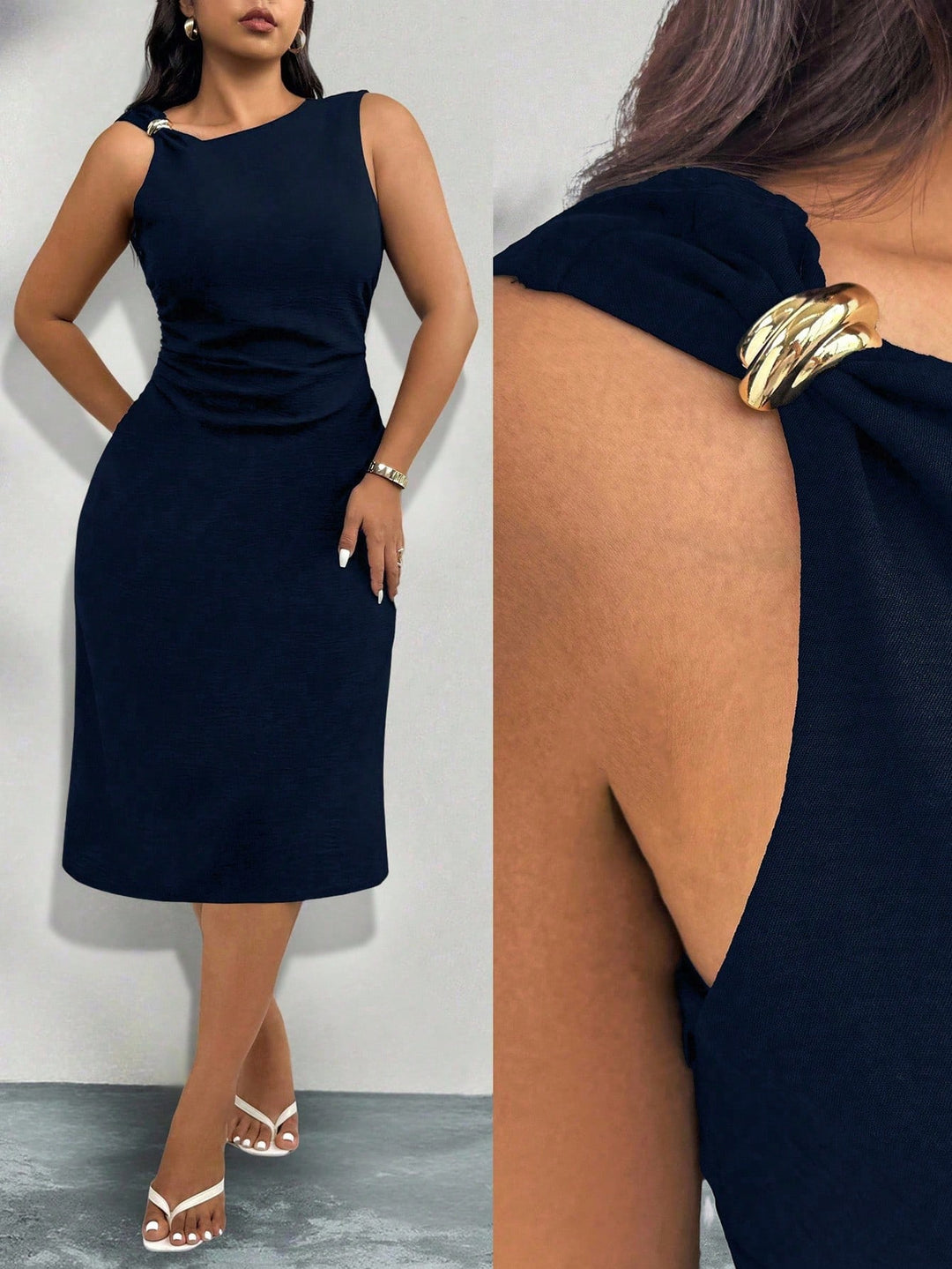Rochie midi SHEIN, albastru