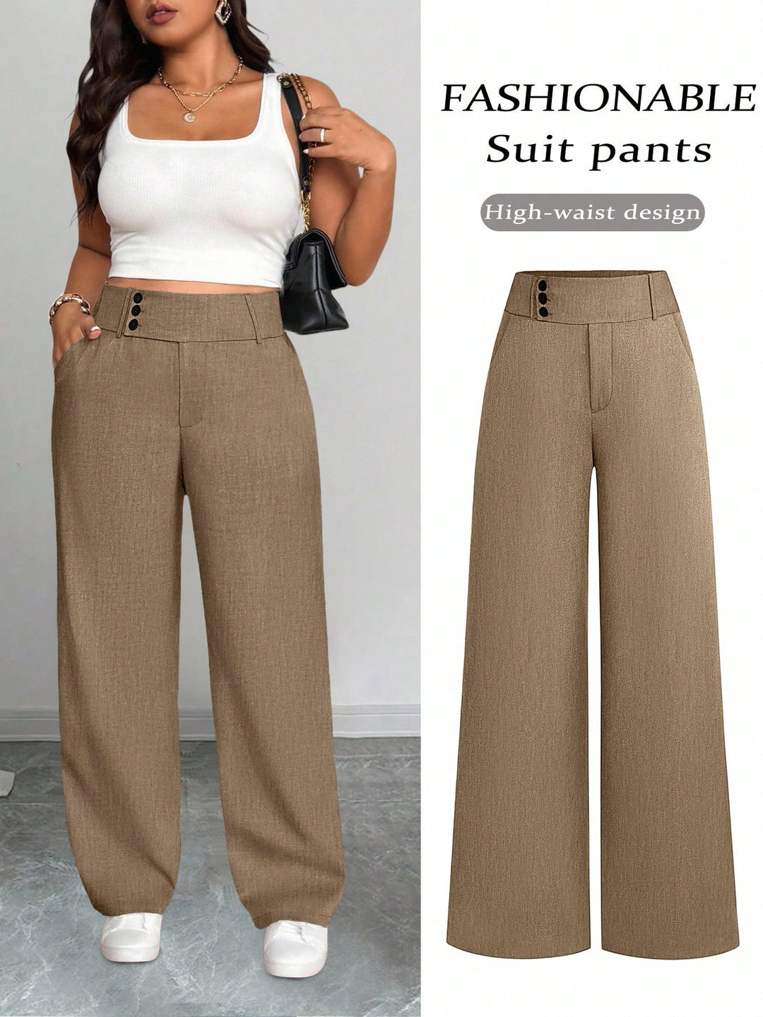 Pantaloni SHEIN, maro