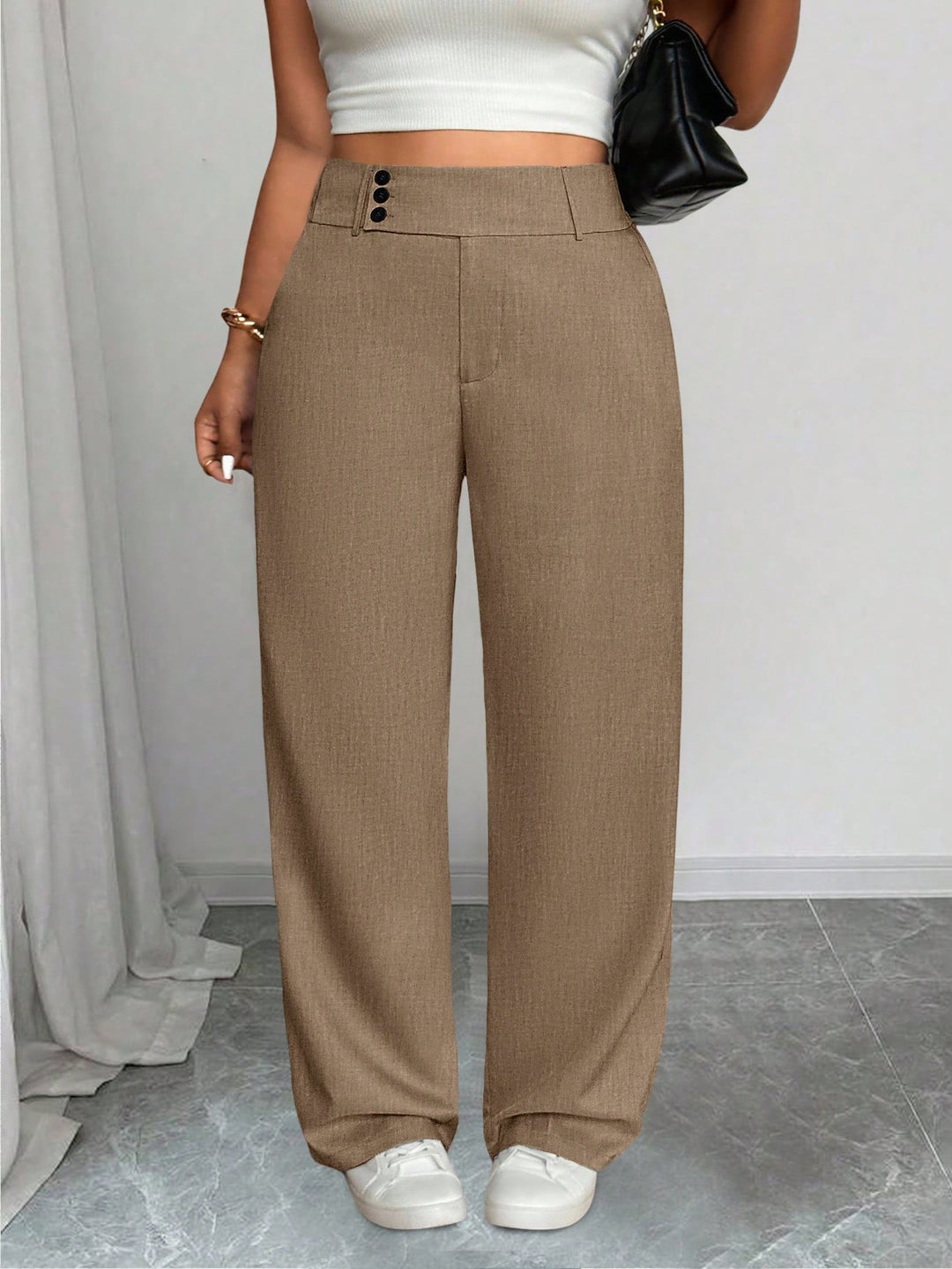 Pantaloni SHEIN, maro