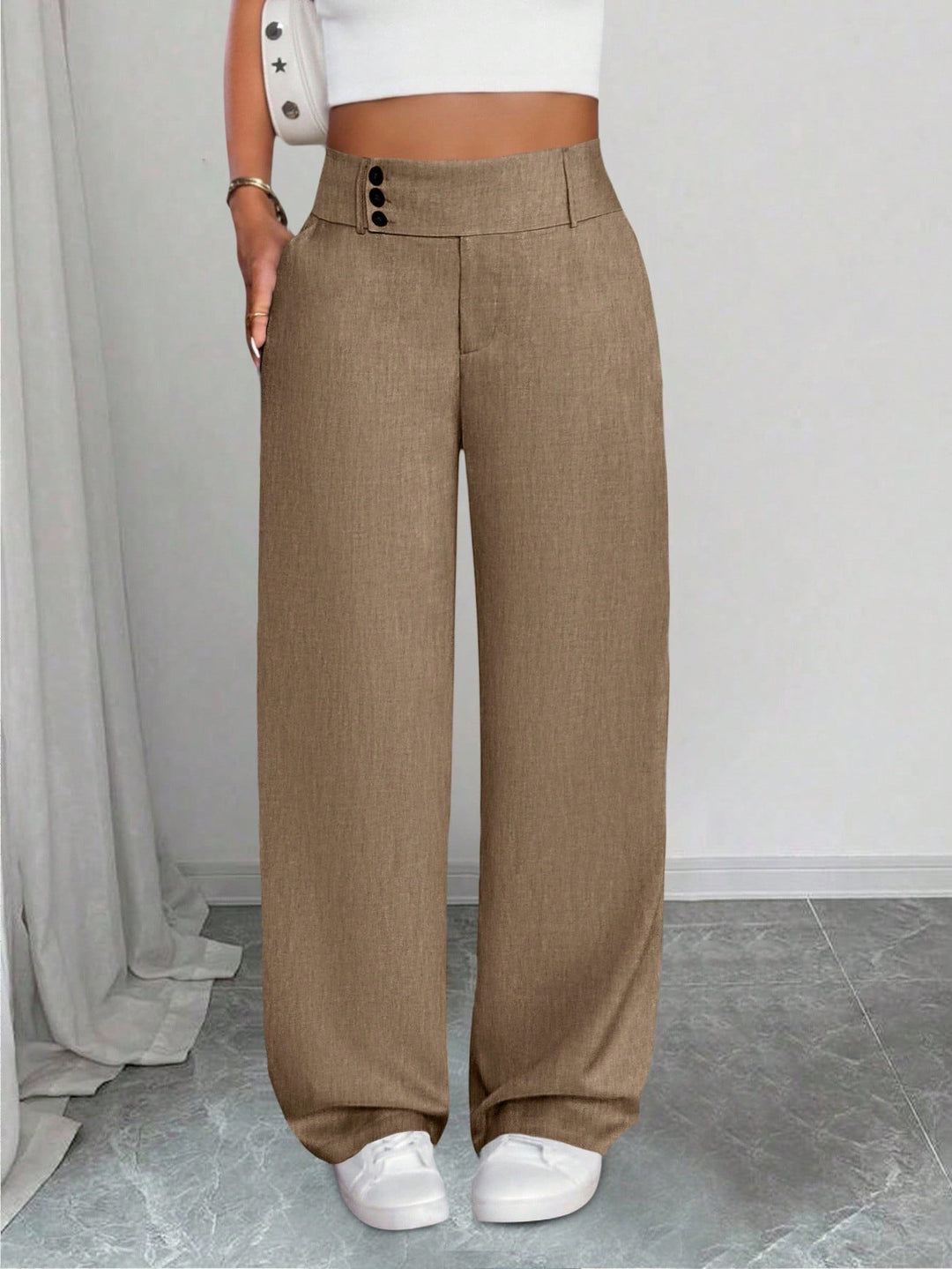 Pantaloni SHEIN, maro