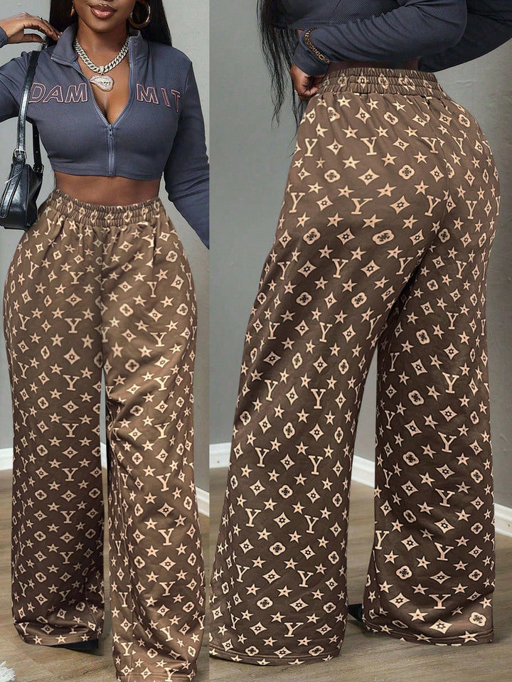 Pantaloni SHEIN, maro