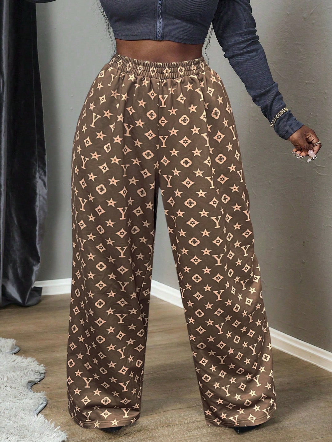 Pantaloni SHEIN, maro