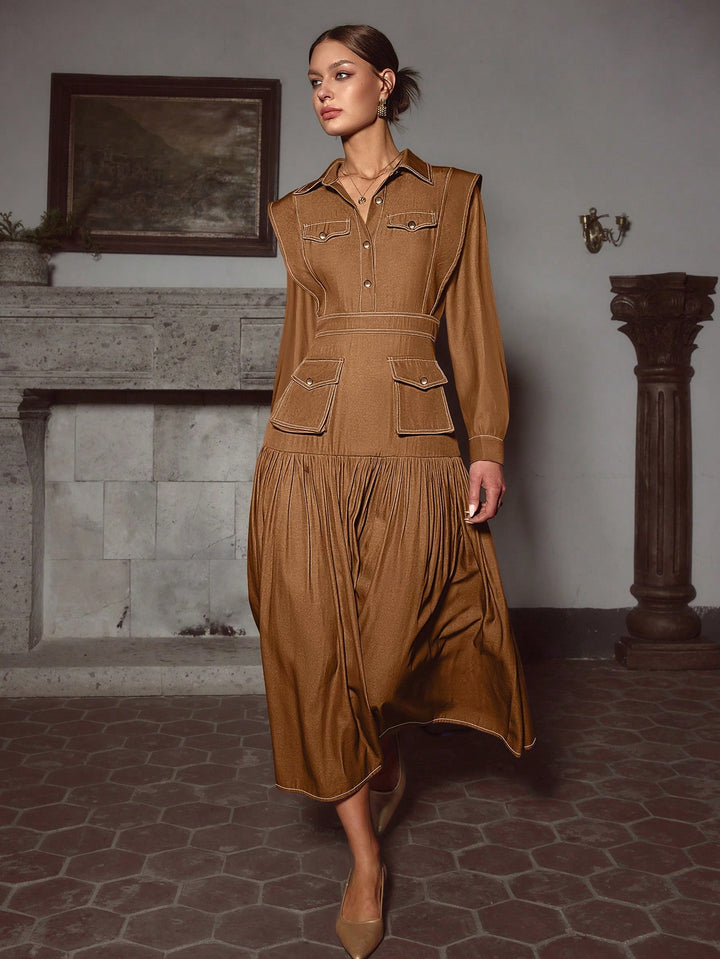 Rochie maxi SHEIN, maro