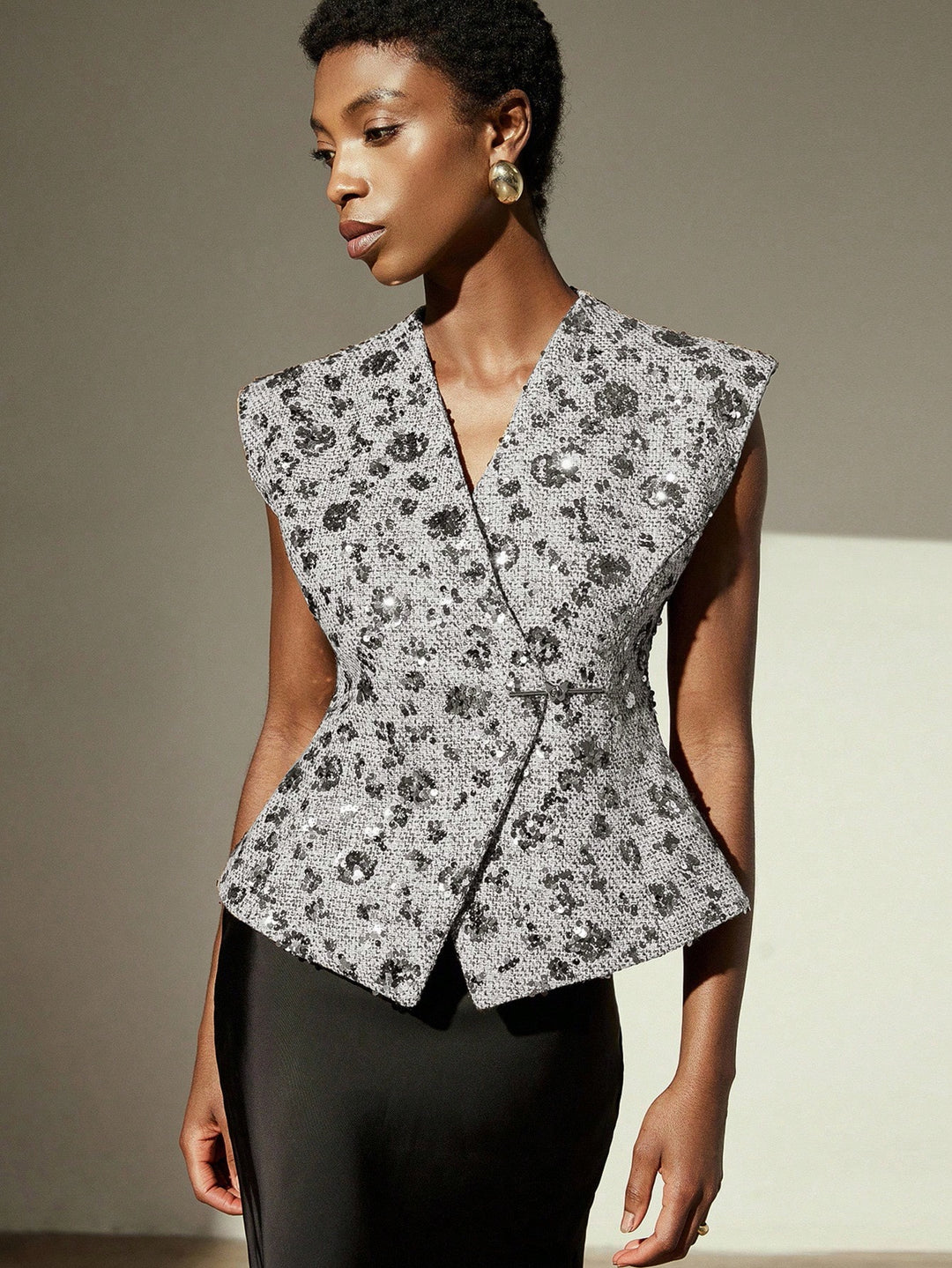 Top SHEIN, argintiu