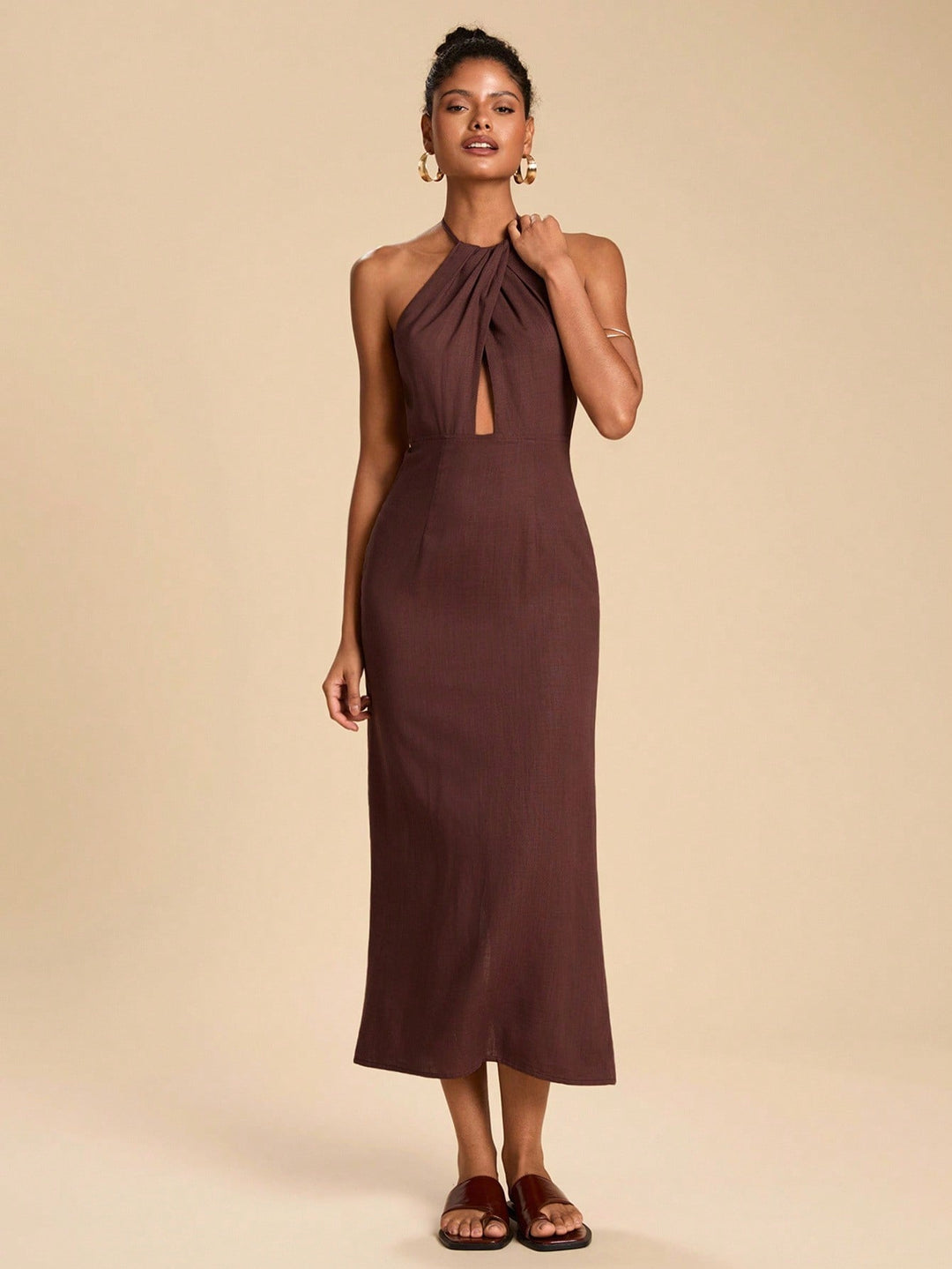 Rochie maxi SHEIN, maro