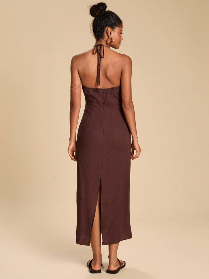 Rochie maxi SHEIN, maro