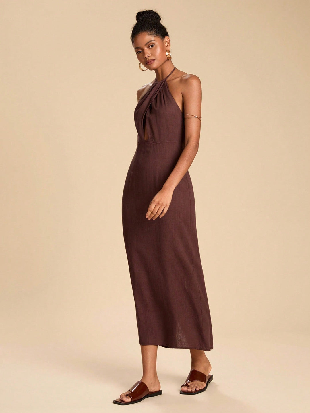 Rochie maxi SHEIN, maro
