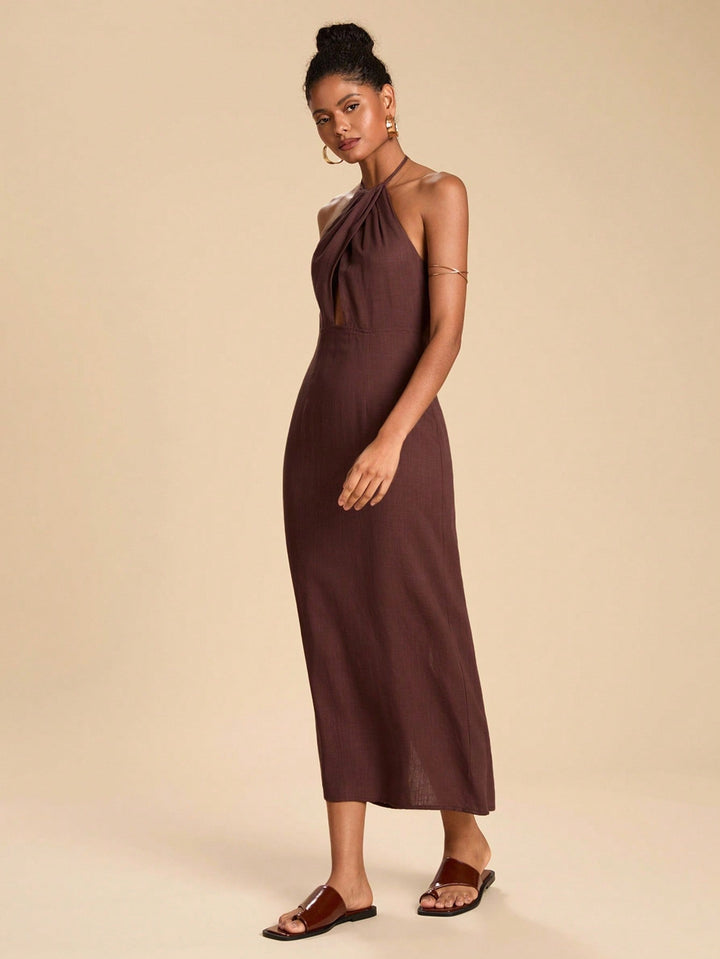 Rochie maxi SHEIN, maro
