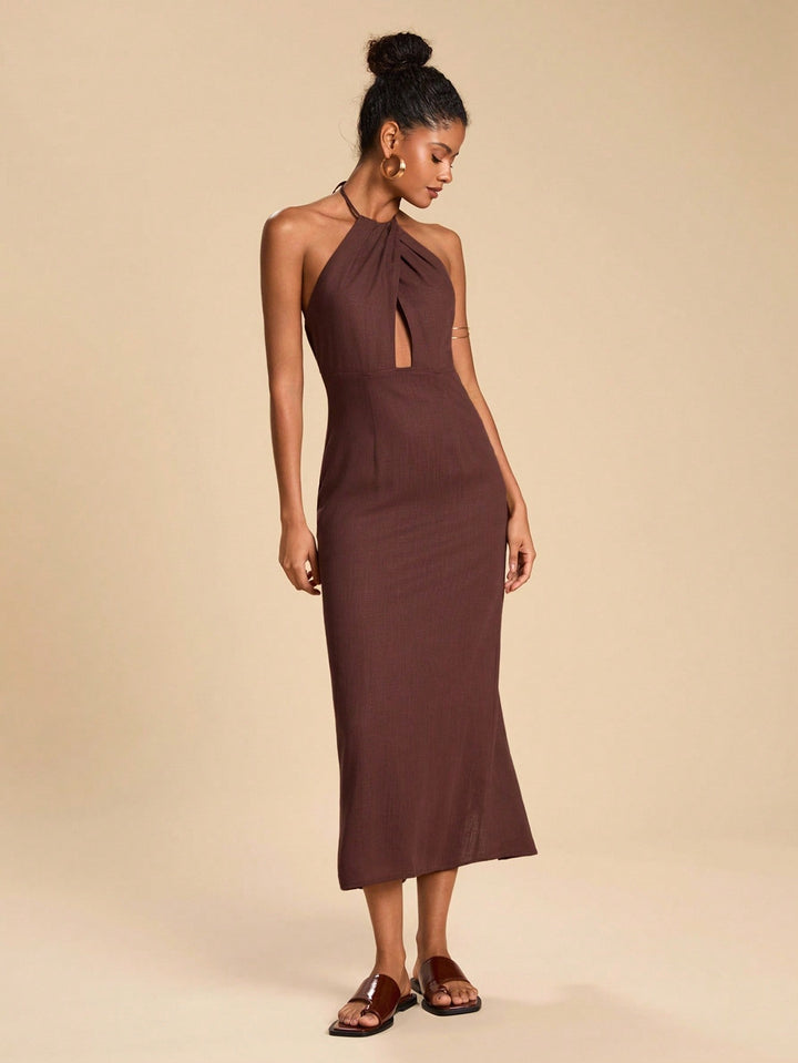 Rochie maxi SHEIN, maro