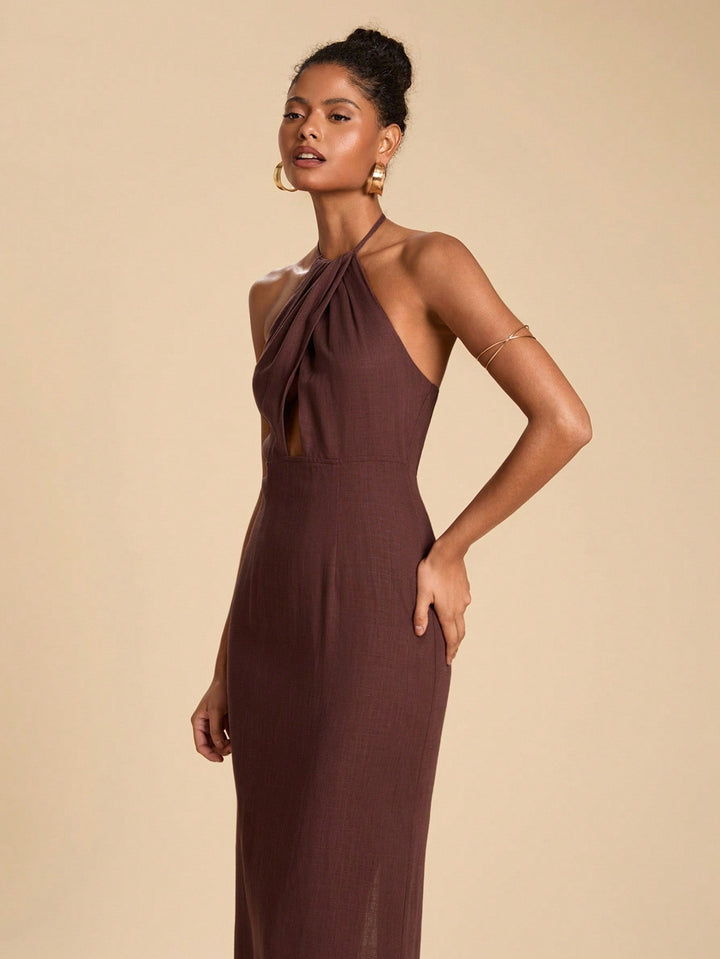 Rochie maxi SHEIN, maro