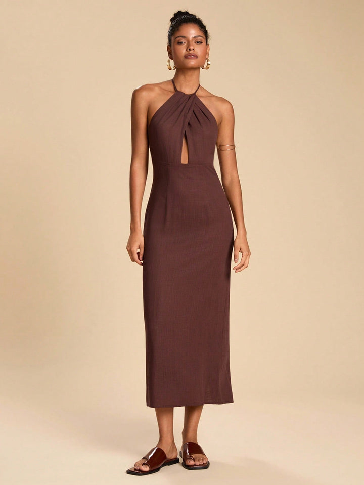 Rochie maxi SHEIN, maro