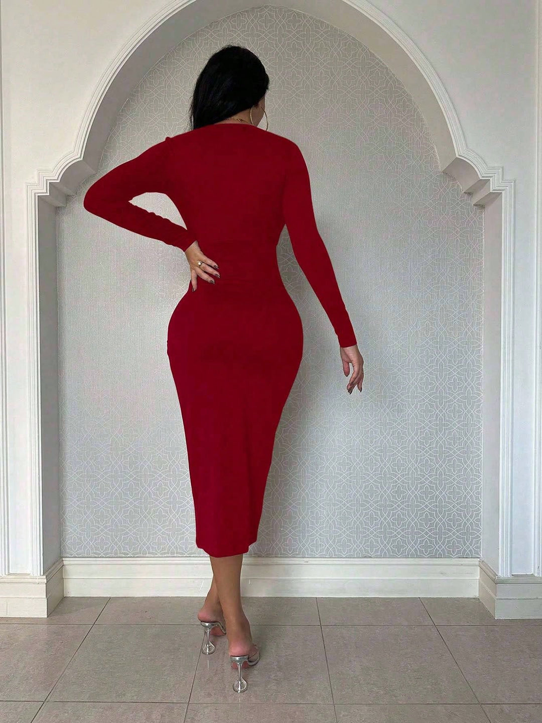 Rochie midi SHEIN, roșu