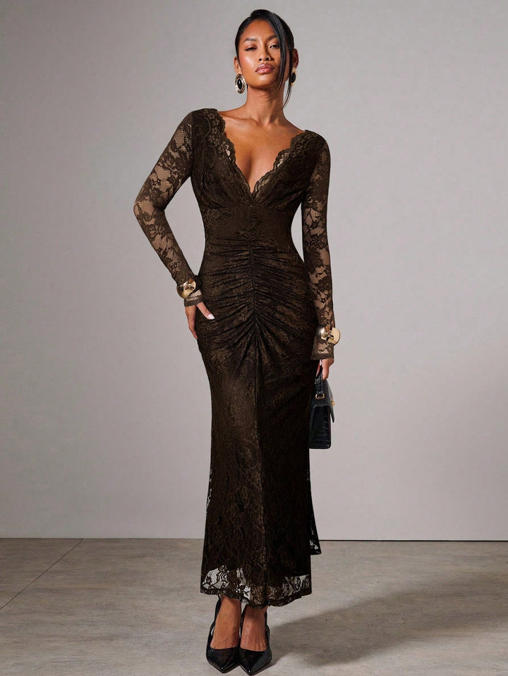 Rochie maxi SHEIN, maro