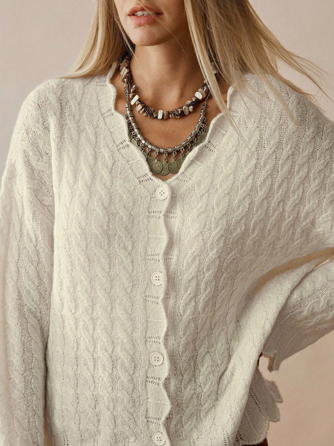 Cardigan SHEIN, crem