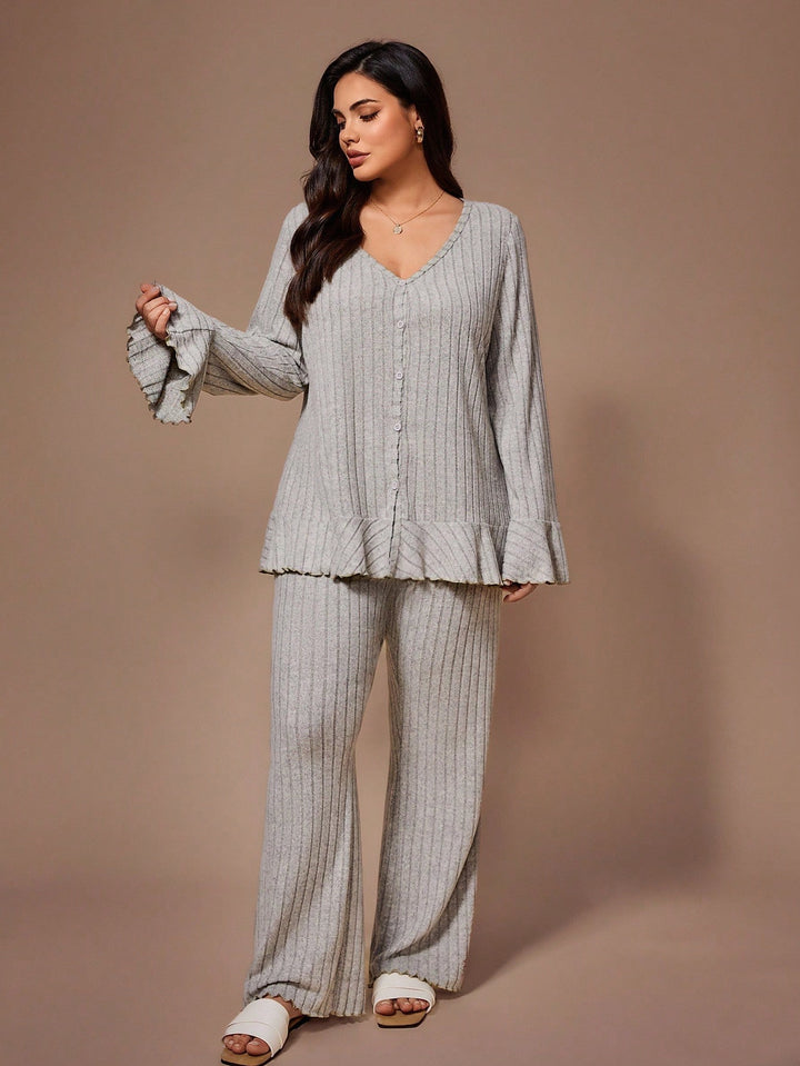 Compleu pijamale SHEIN, gri