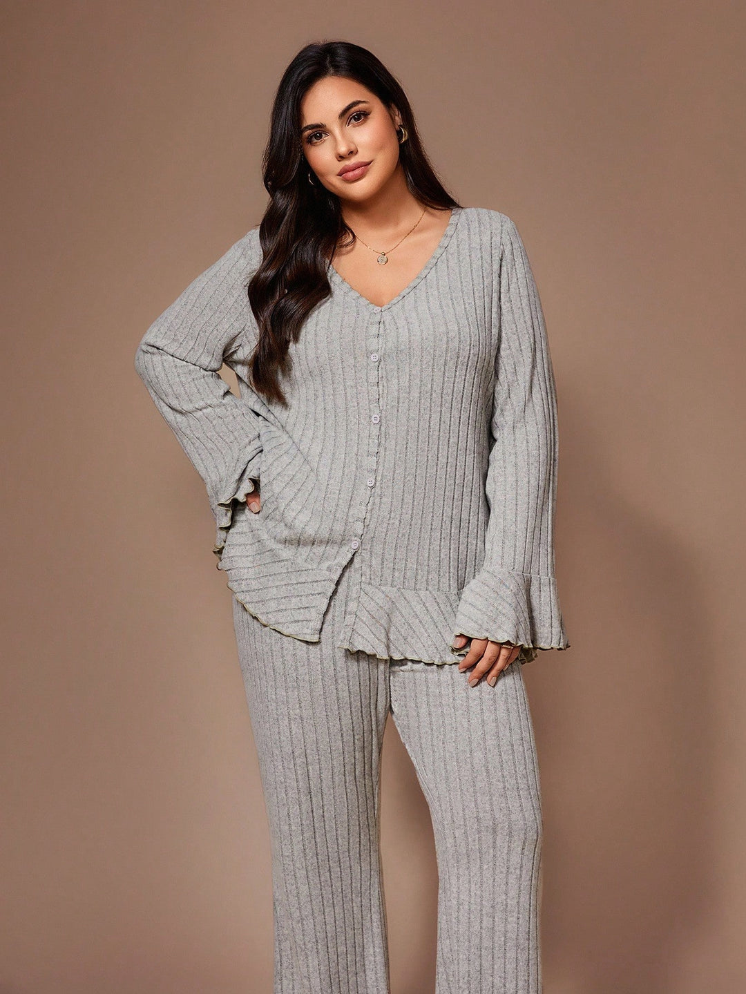 Compleu pijamale SHEIN, gri