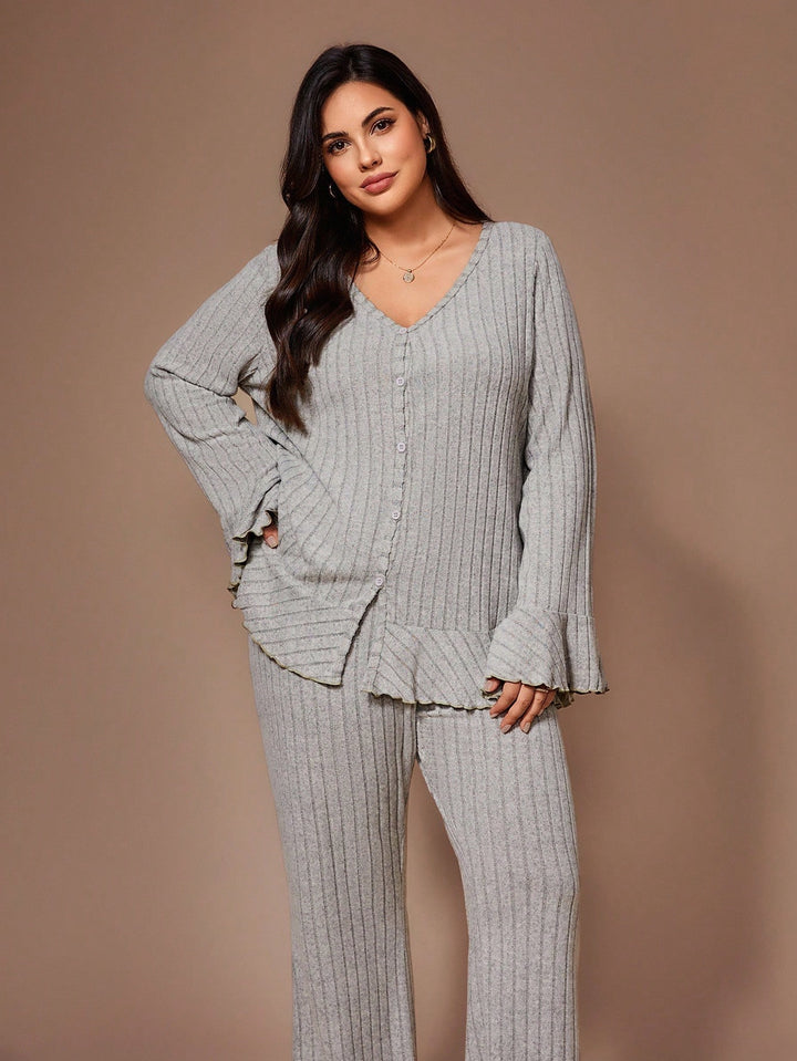 Compleu pijamale SHEIN, gri