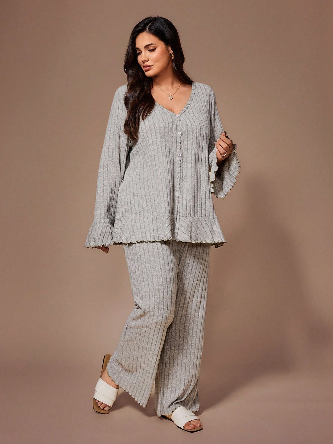 Compleu pijamale SHEIN, gri