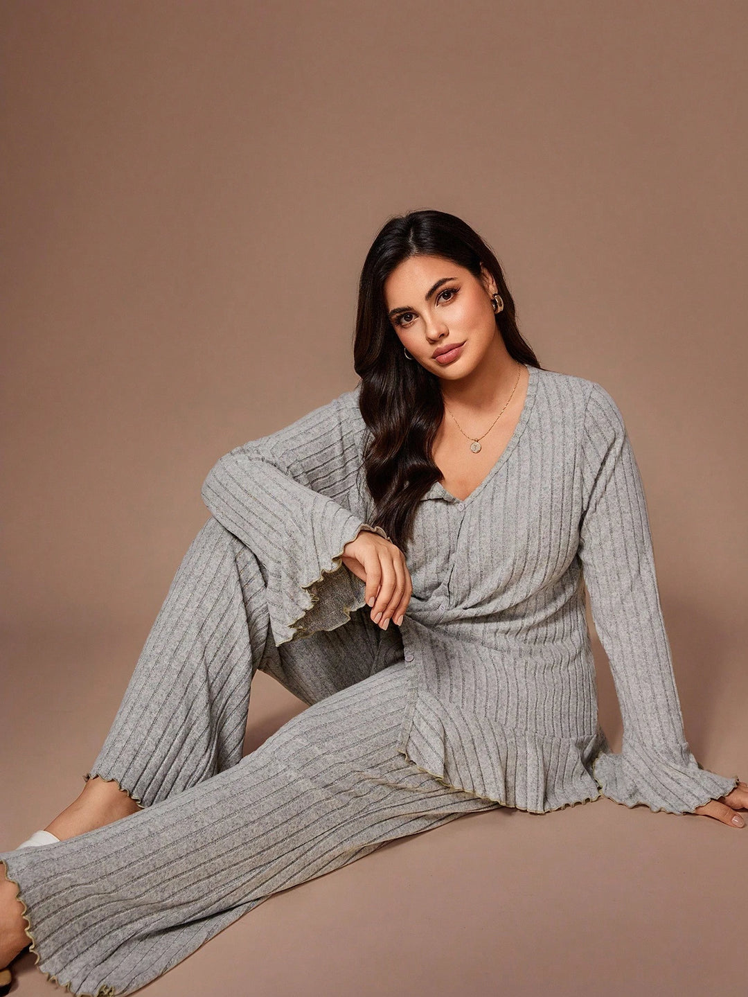 Compleu pijamale SHEIN, gri