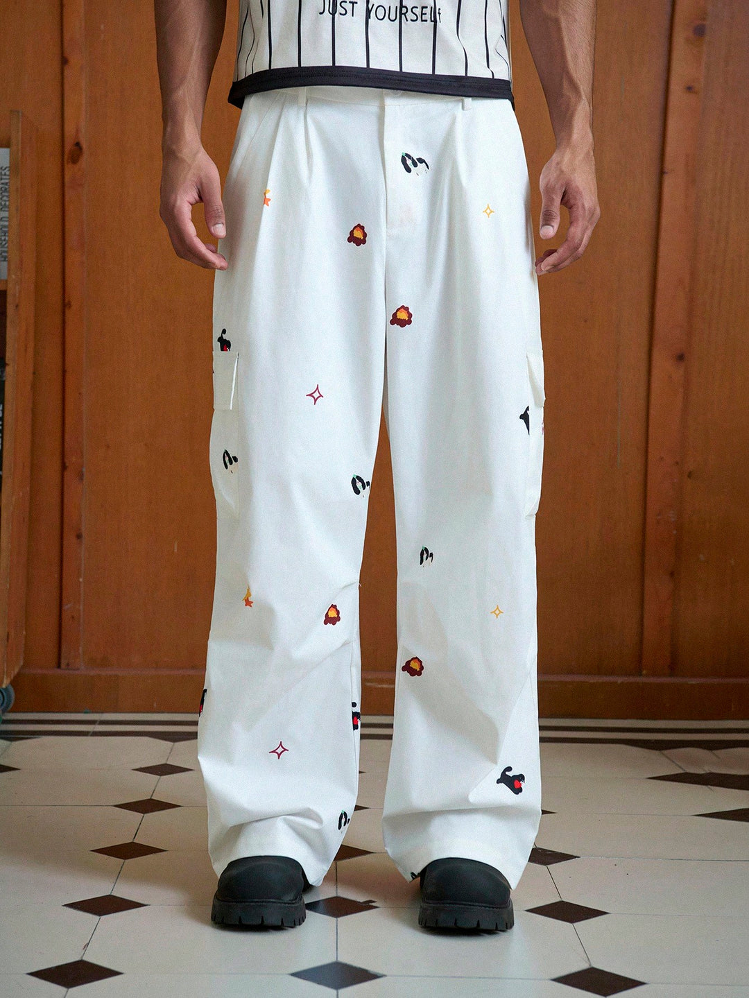 Pantaloni SHEIN, alb
