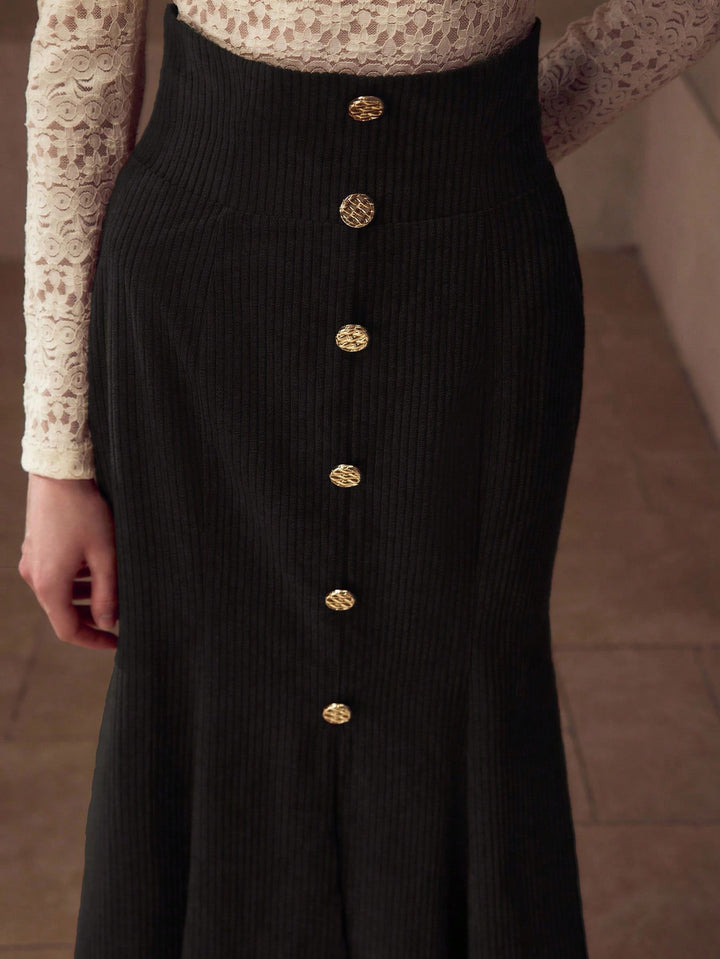 Fustă midi SHEIN, negru