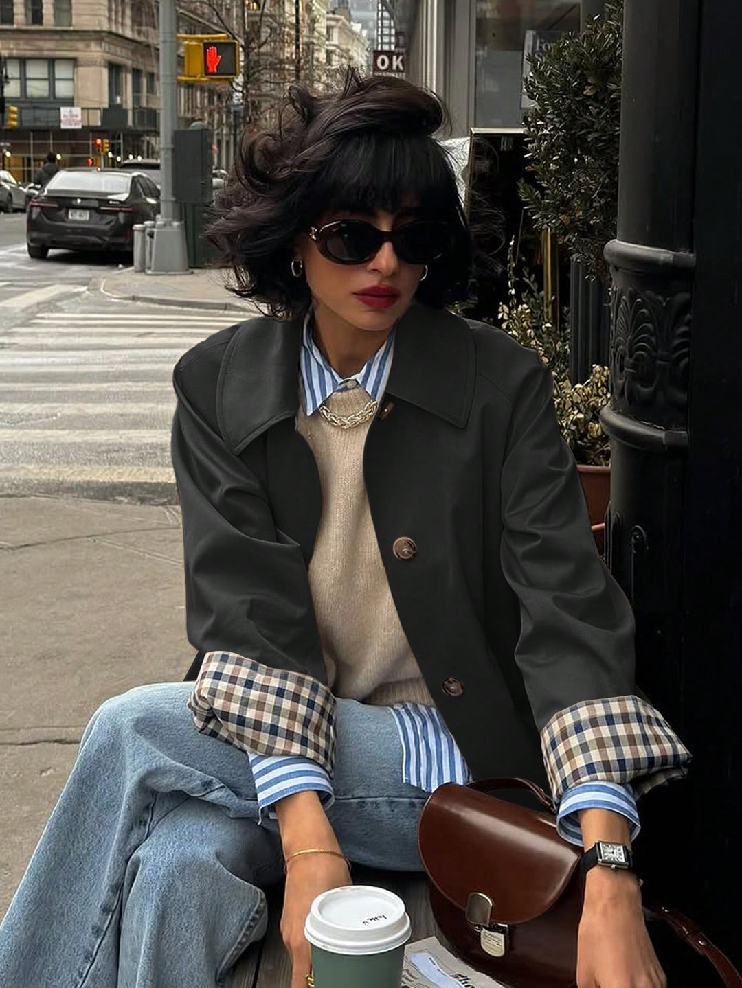 Trench SHEIN, negru