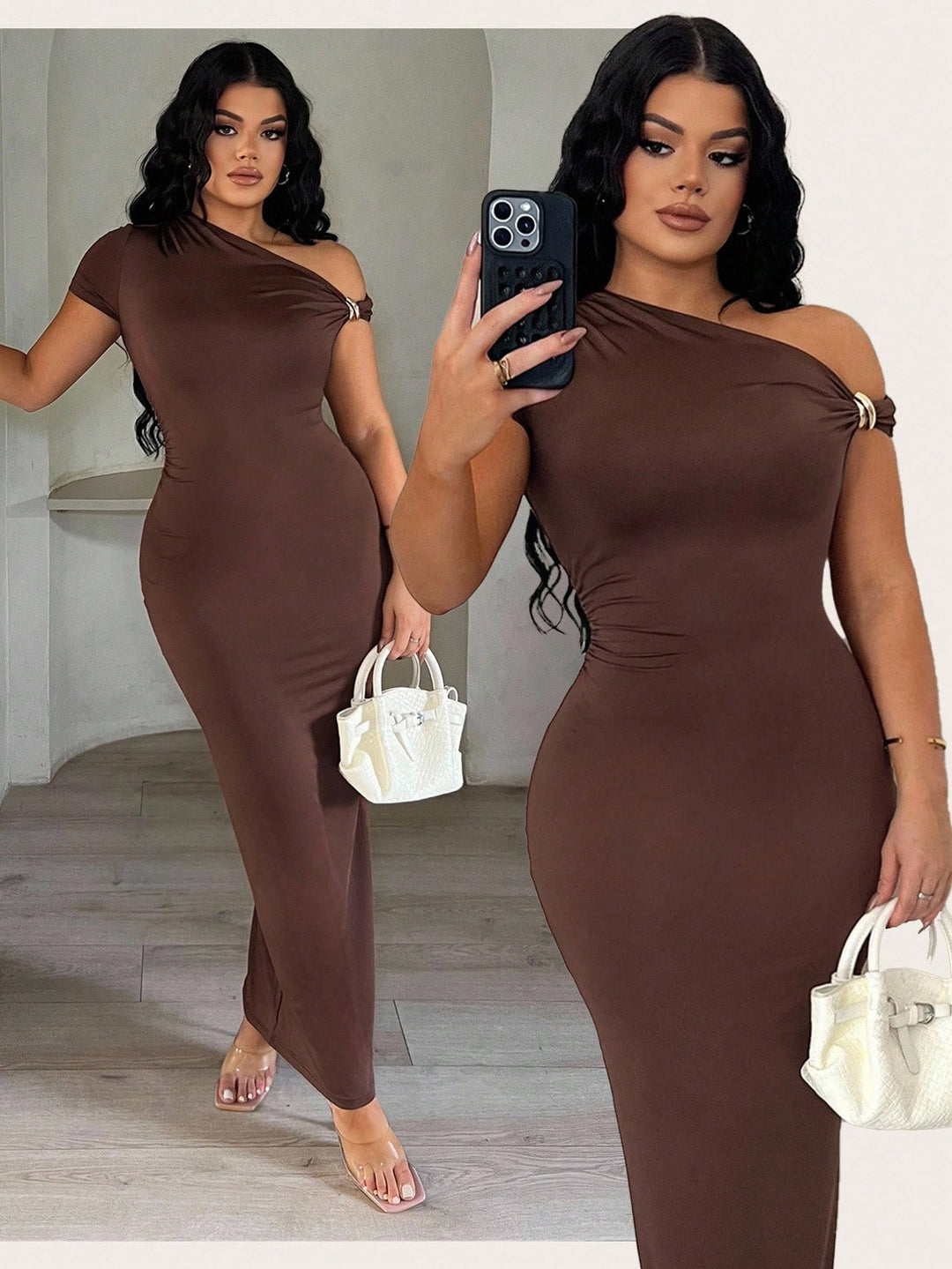 Rochie maxi SHEIN, maro