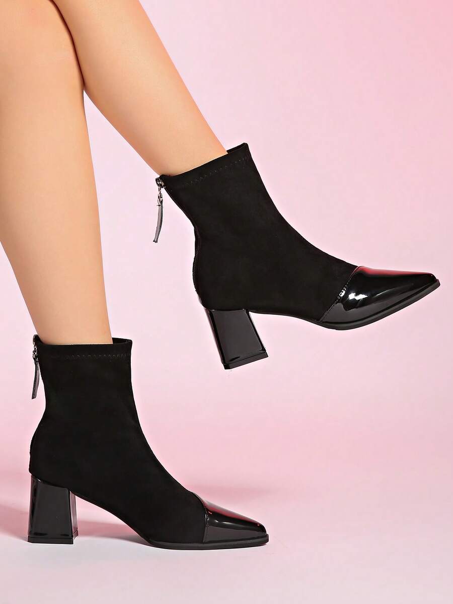 Botine cu toc SHEIN, negru