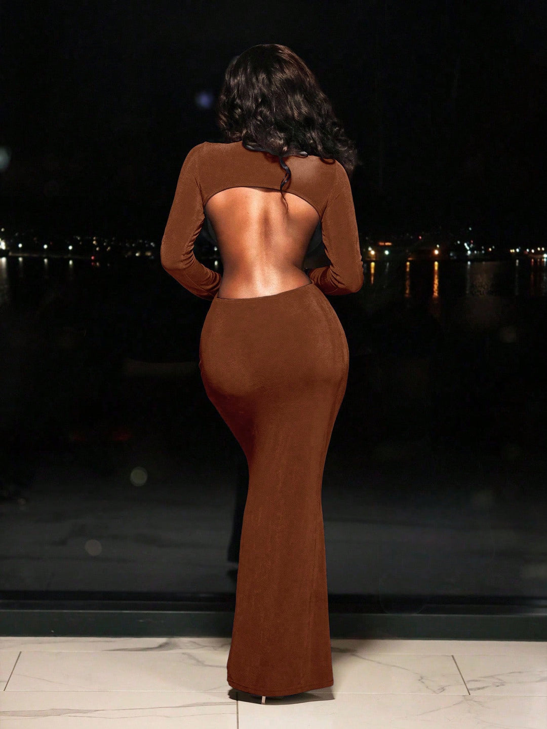 Rochie maxi SHEIN, maro