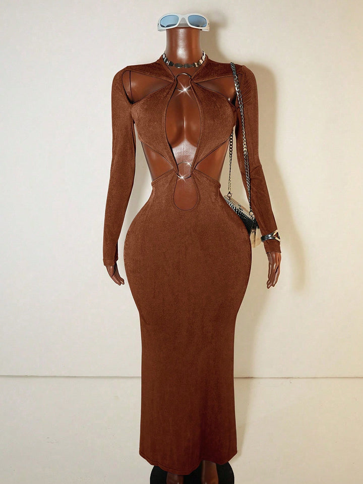 Rochie maxi SHEIN, maro