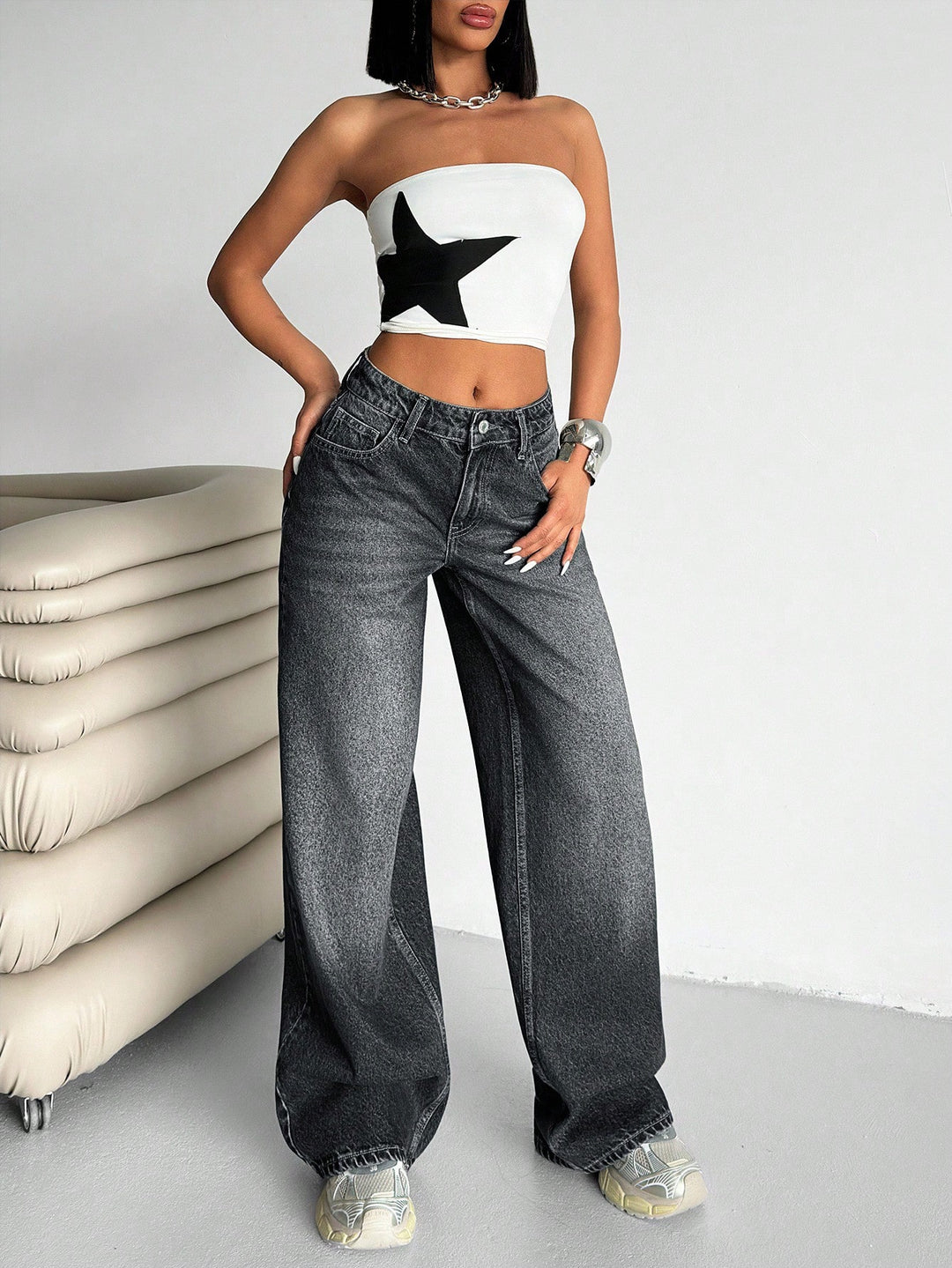 Jeans SHEIN, gri