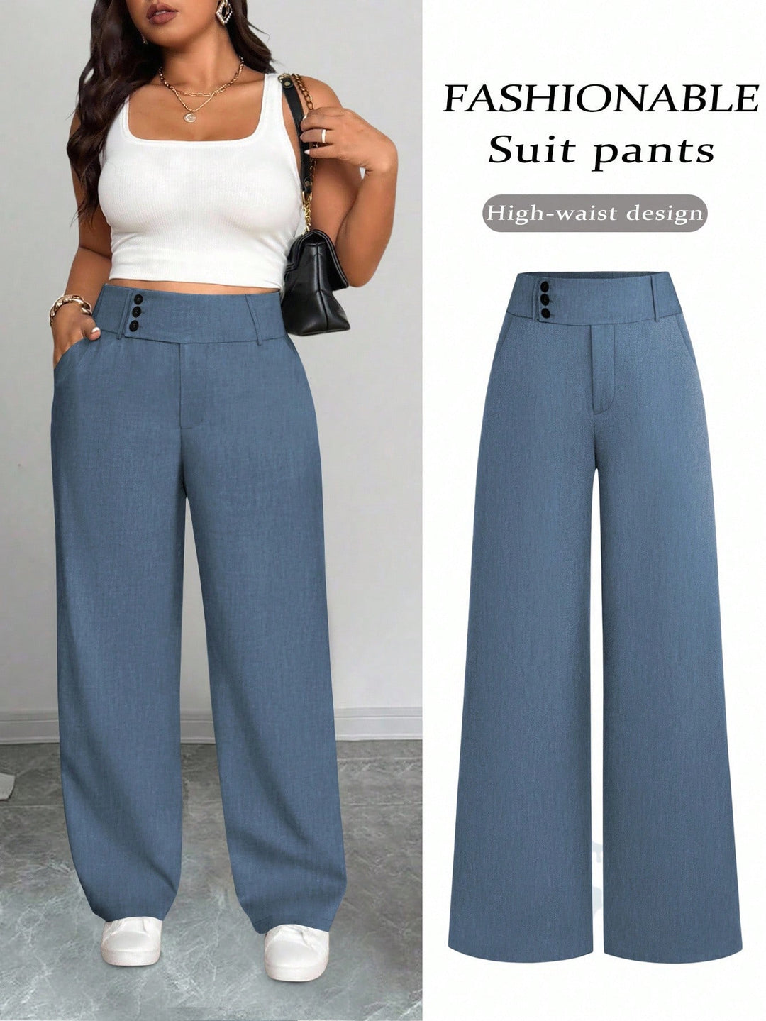 Pantaloni SHEIN, albastru