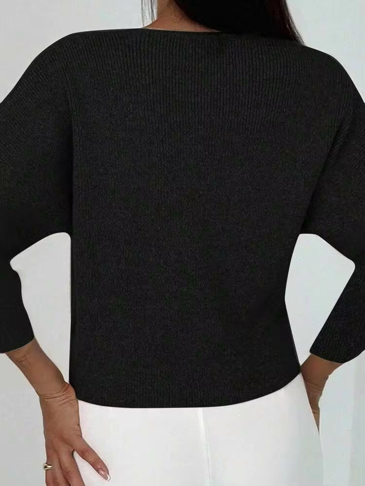 Pulover cu nasturi SHEIN, negru