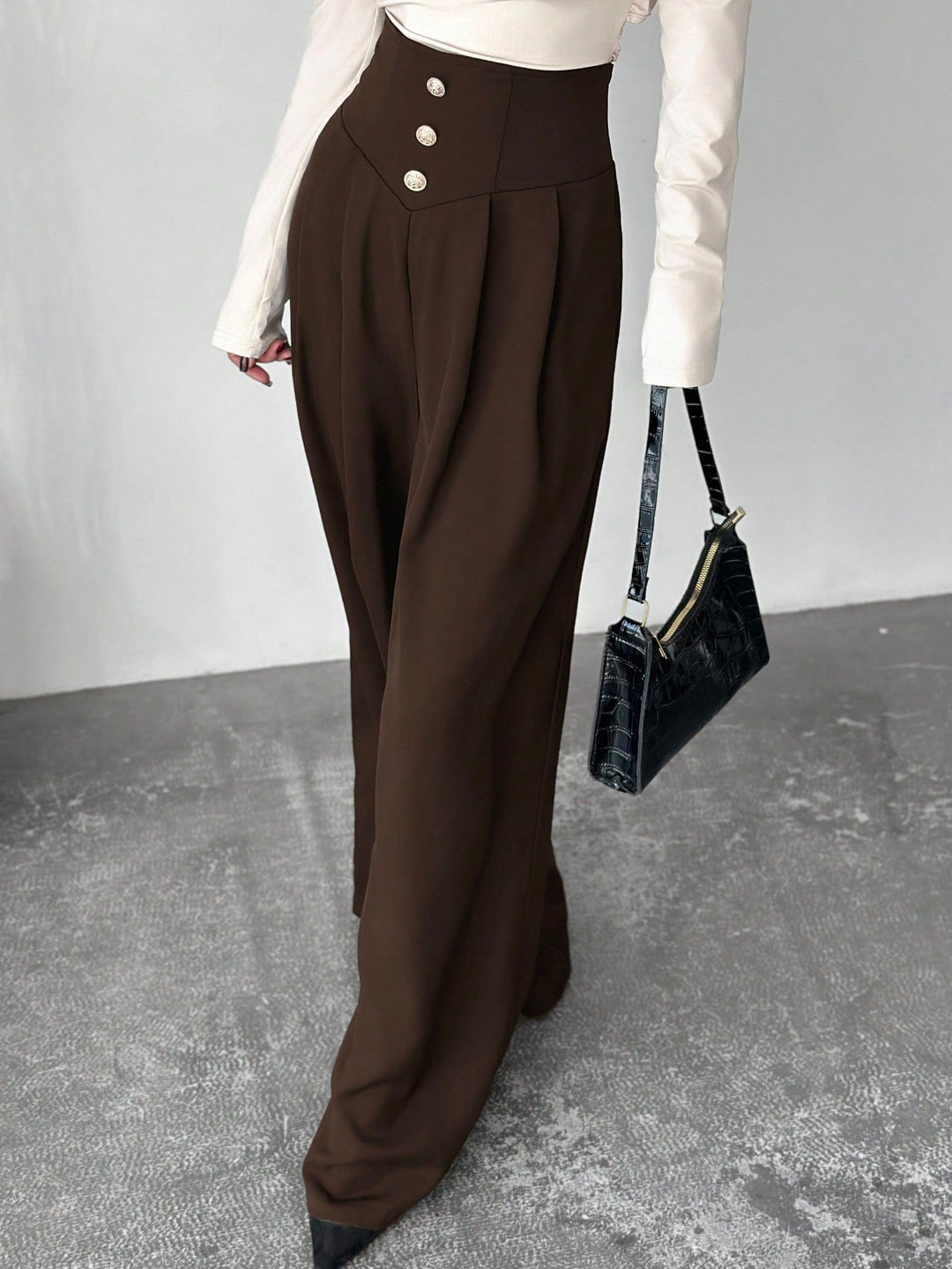 Pantaloni SHEIN, maro