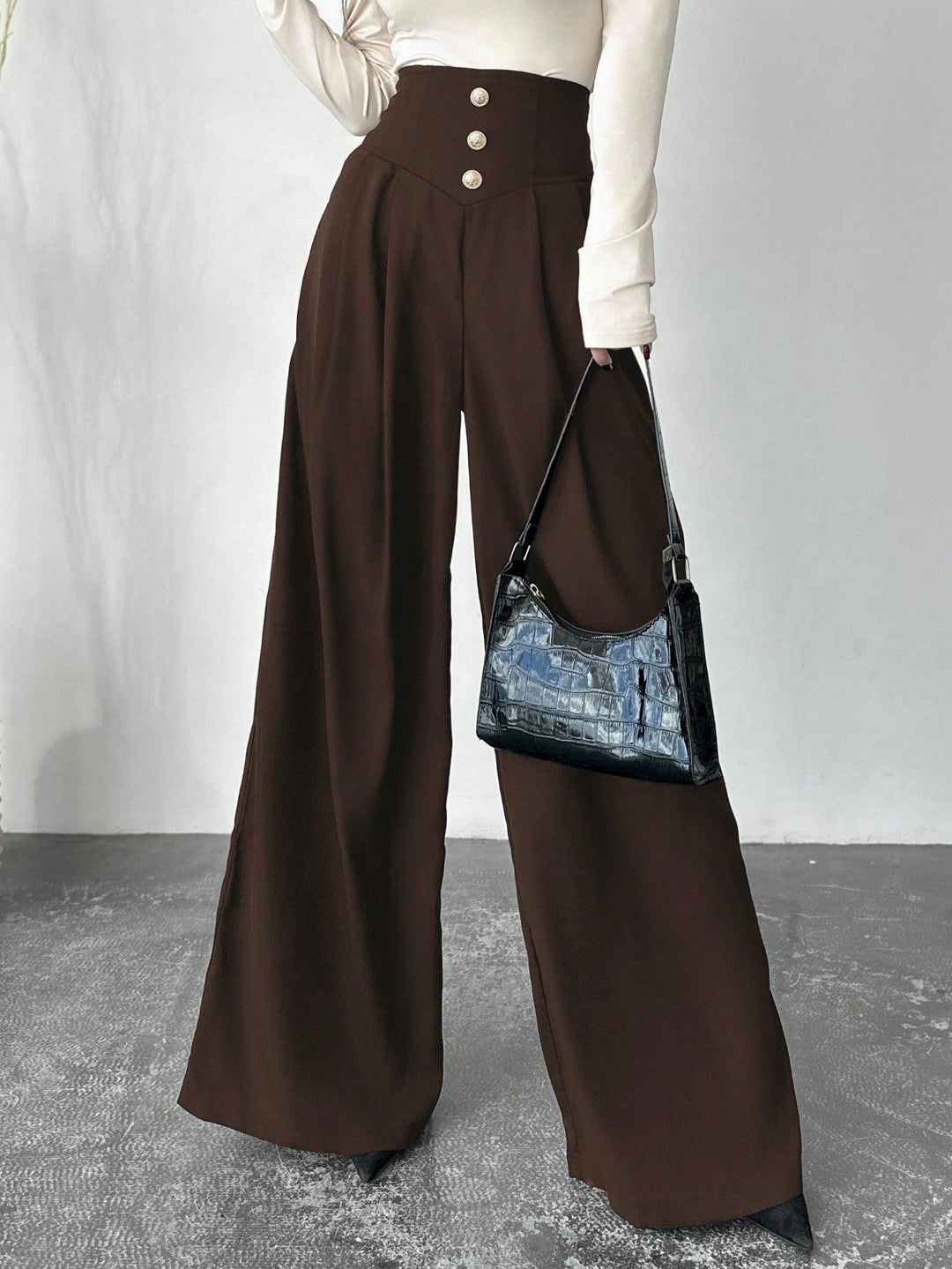 Pantaloni SHEIN, maro
