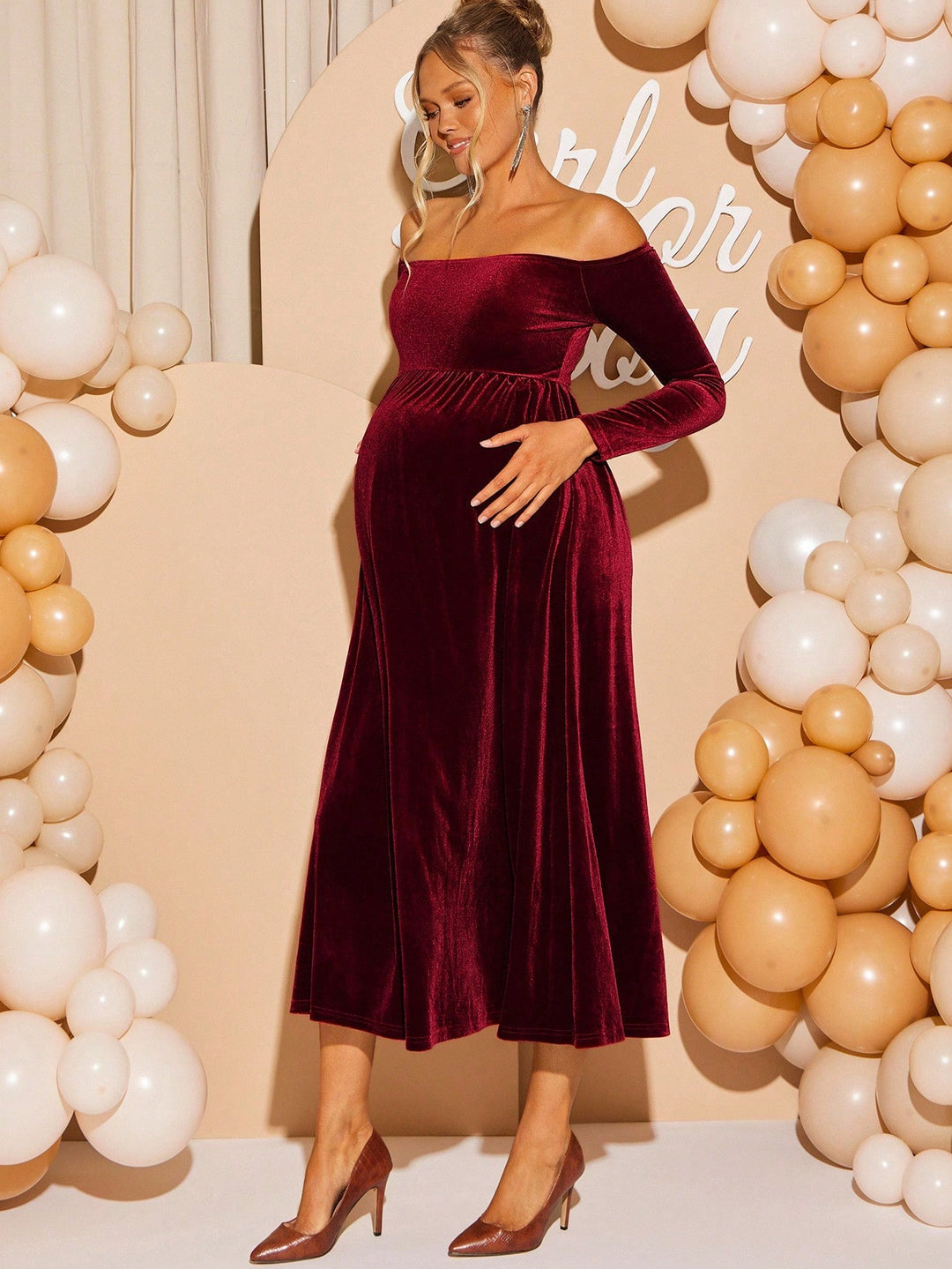 Rochie maxi SHEIN, vișiniu