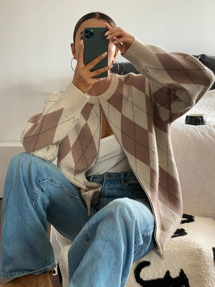 Cardigan SHEIN, maro