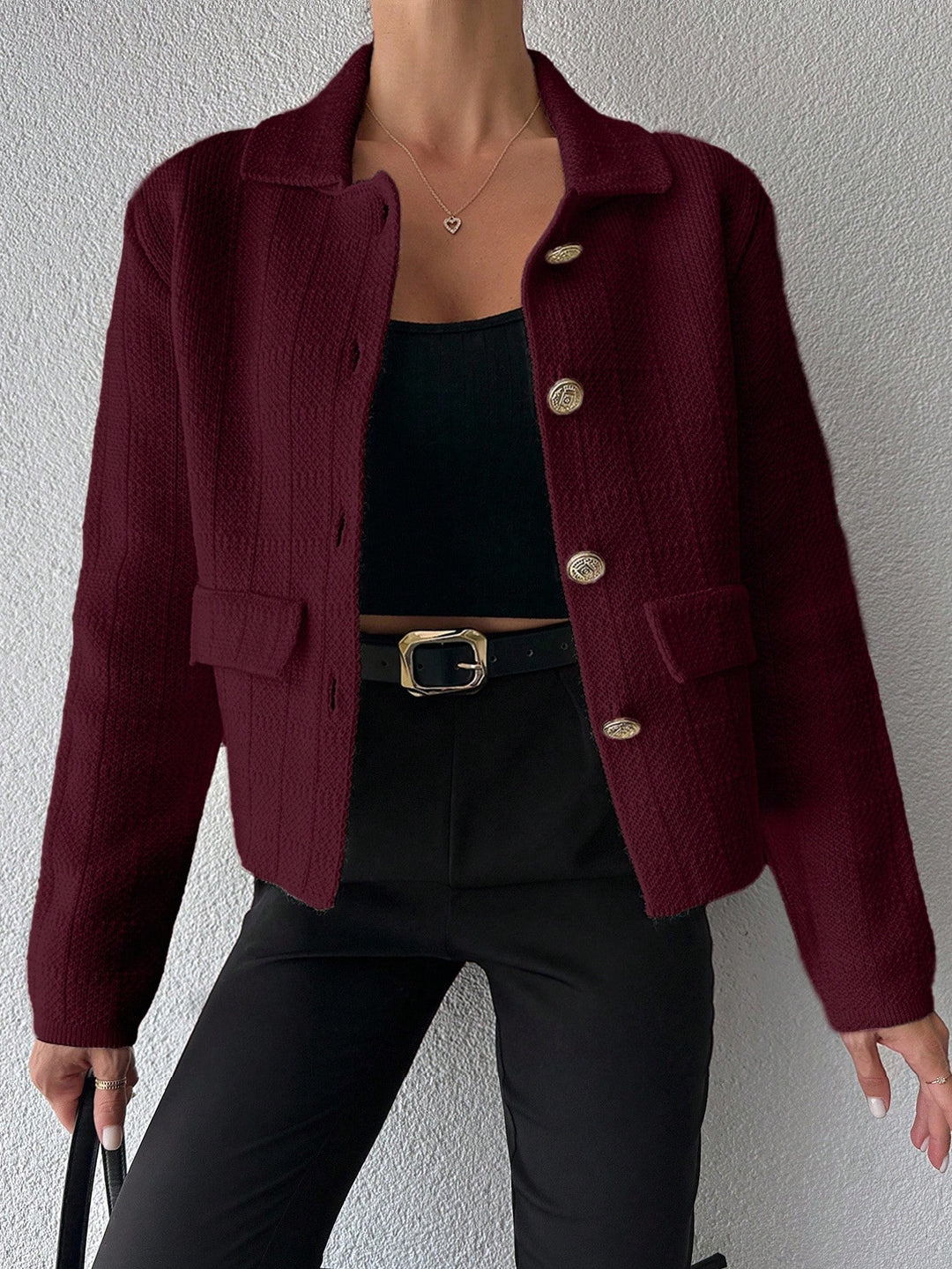 Cardigan SHEIN, vișiniu