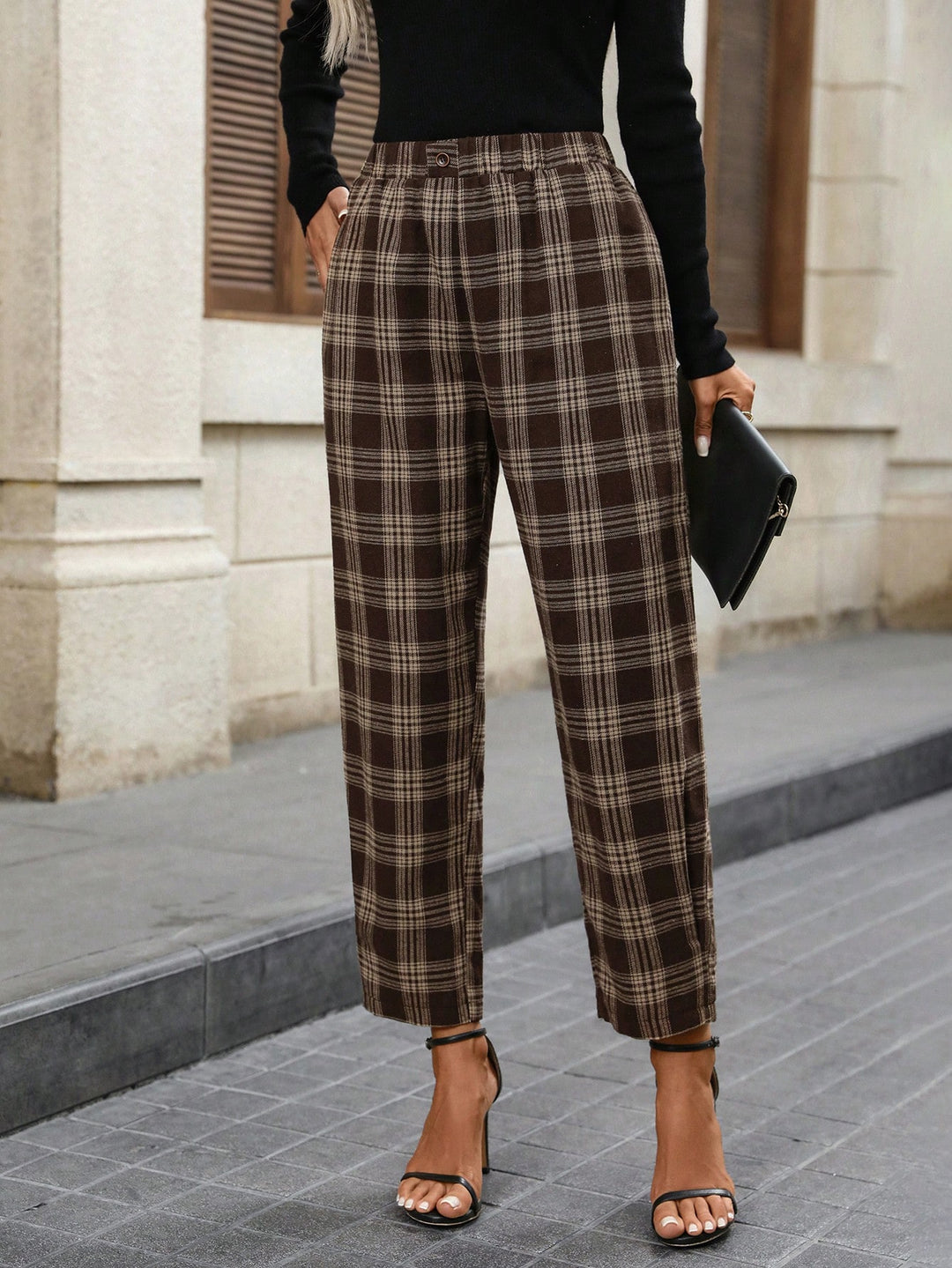 Pantaloni SHEIN, maro